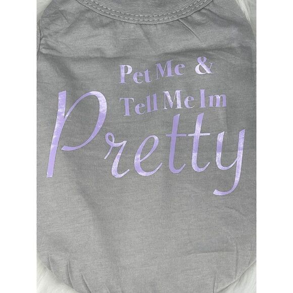 Handmade Funny Dog Clothing, Dog shirt, Pet shirt, Pet me and tell me I'm pretty - Picture 6 of 7
